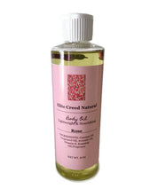 Elite Creed Natural Rose Scented Body Oil, CBD-infused, front view on white background