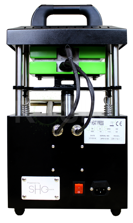 Rosin Tech BIG Smash™ steel heat press for dry herbs, front view on white background