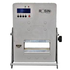 Rosin Tech Precision Rosin Press in gray, desktop plug-in design for dry herbs, front view