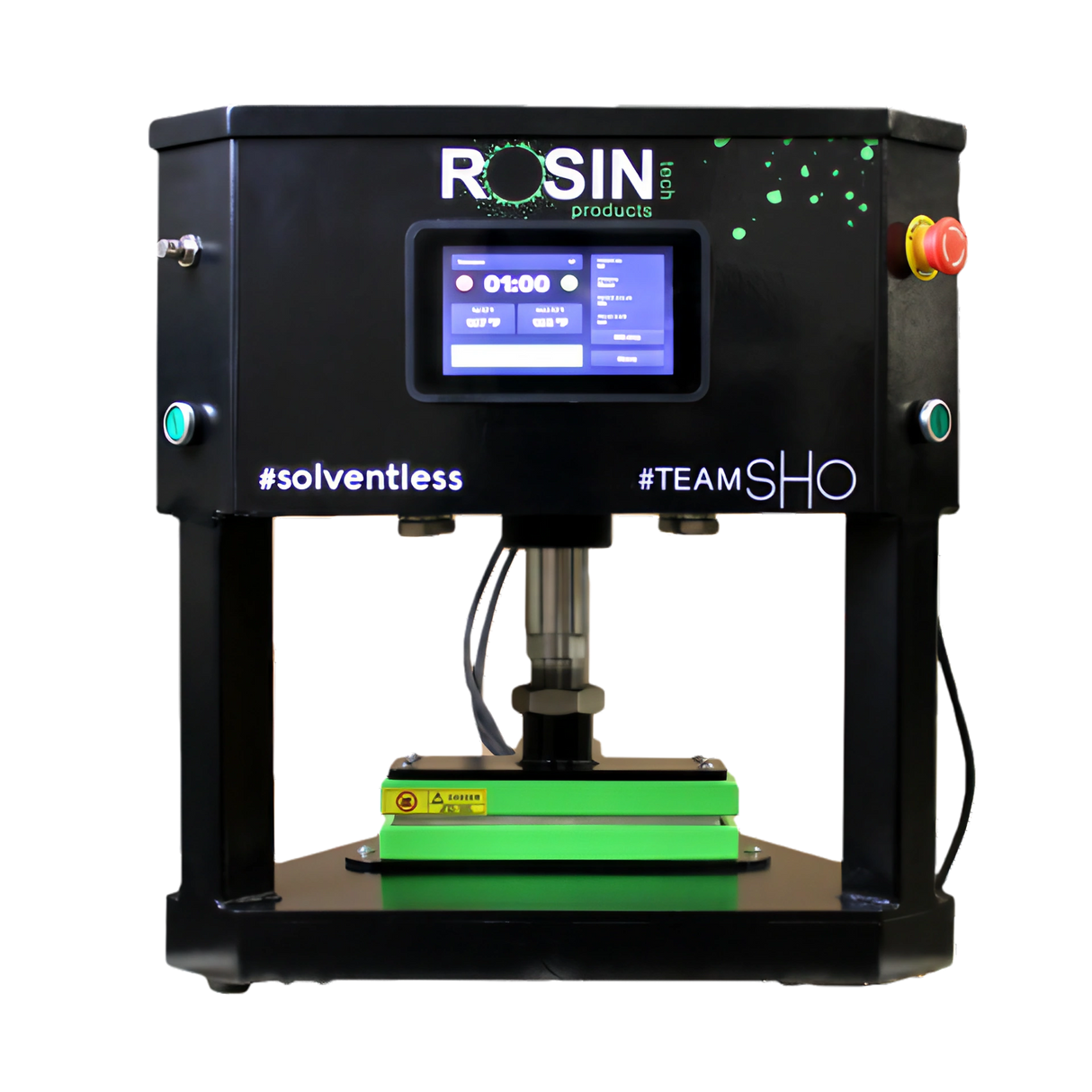 Rosin Tech Pro Touch™ in Black - Desktop Plug-In Rosin Press for Dry Herbs, Front View