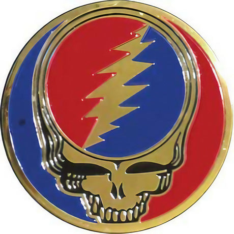 3" Round Grateful Dead "Steal Your Face" metallic sticker with vibrant colors