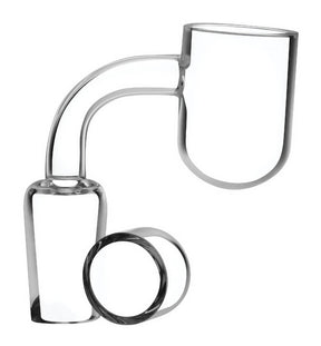 90 Degree Quartz Banger with Rounded Bucket and Insert for Dab Rigs, Isolated View