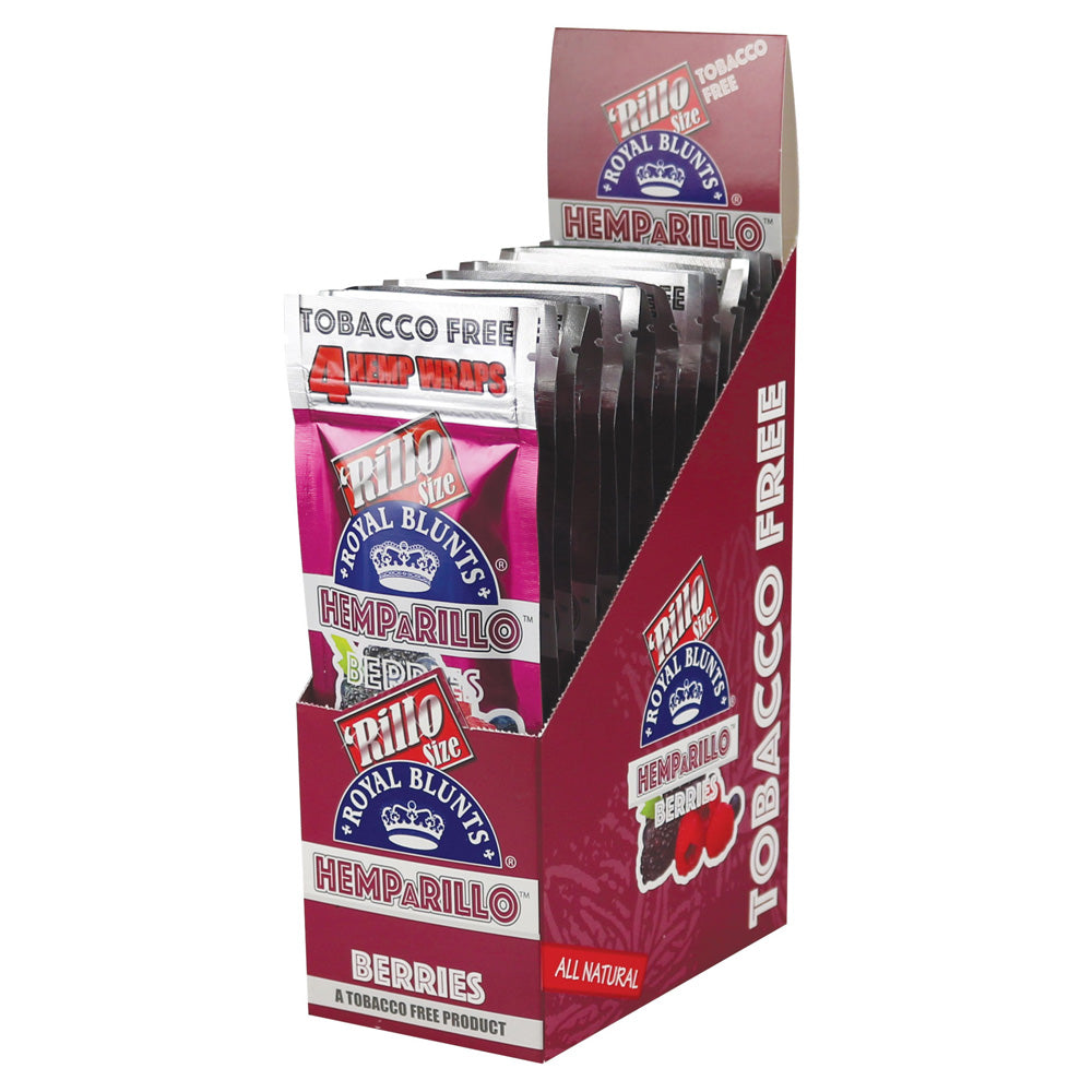 Royal Blunts Hemparillo Hemp Wraps, Berry Flavor, 15 Pack Display Box