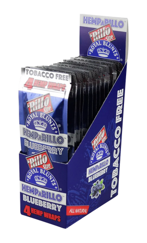 Royal Blunts Hemparillo Hemp Wraps, Blueberry Flavor, 15-Pack Display Box