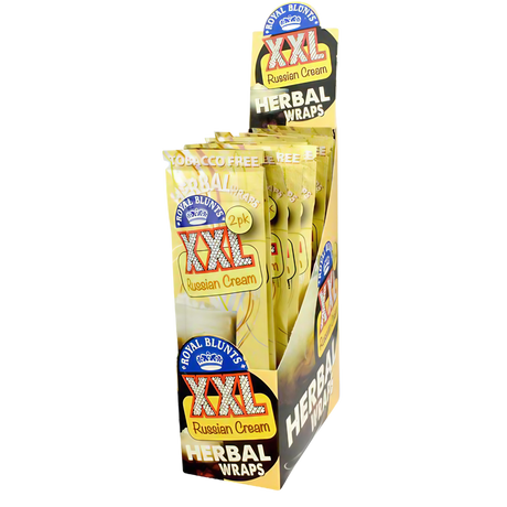 Royal Blunts XXL Herbal Wraps in Russian Cream flavor, 25-pack, tobacco-free, front view