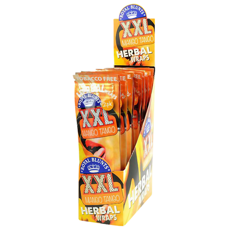 Royal Blunts XXL Mango Tango Herbal Wraps, 25 Pack Display Front View