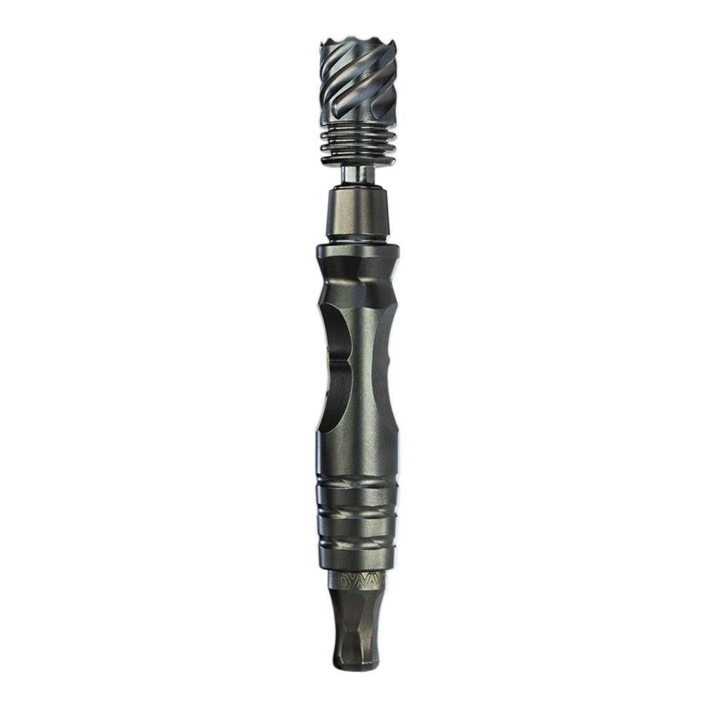 DynaVap HyperDyn shown uncapped from the side angle, revealing the tip chamber and stem profile.