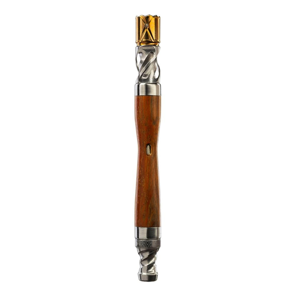 DynaVap WoodWynd Ipe shown with the cap removed, exposing the titanium Helix Tip chamber and wood stem.