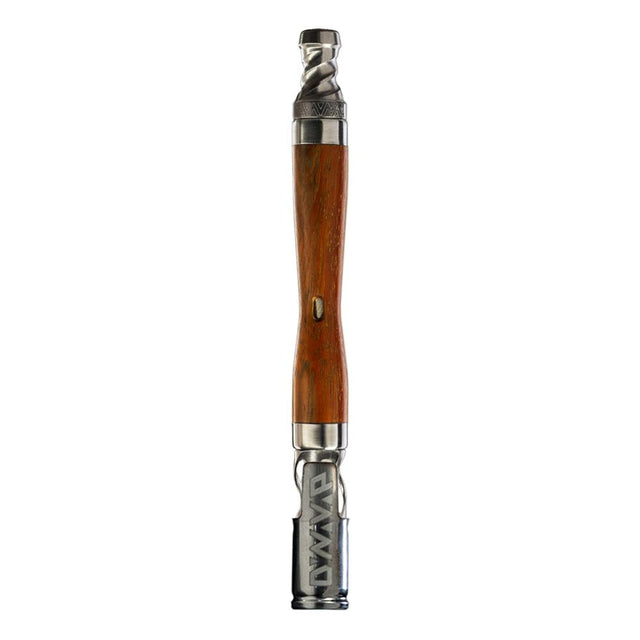 DynaVap WoodWynd Ipe wood dry herb vaporizer shown upright, highlighting the natural hardwood stem grain.