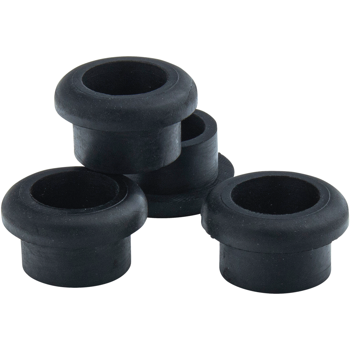 LA Pipes - Black Rubber Grommet 3-Pack for Pull-Stem Bongs, Standard Size, Top View