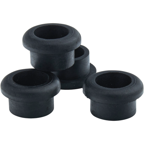 LA Pipes - Black Rubber Grommet 3-Pack for Pull-Stem Bongs, Standard Size, Top View