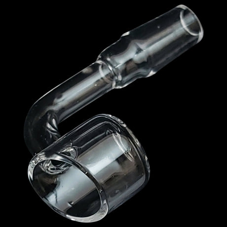 Rupert's Drop Quartz Banger at 90-degree angle, 2mm thickness for dab rigs, clear view on dark background