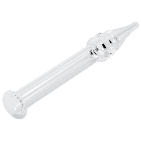 Rupert's Drop Quartz Dab Straw - Portable 5" Length Side View on White Background