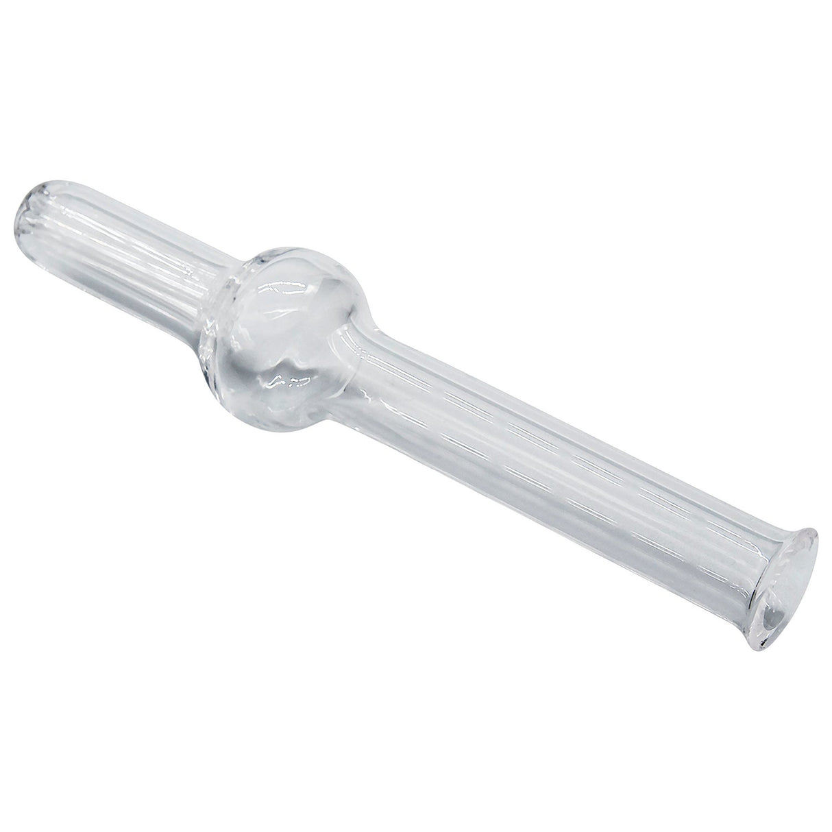 Rupert's Drop Solid Quartz Concentrate Vapor Straw - Clear, 4.5" Length, Angled View