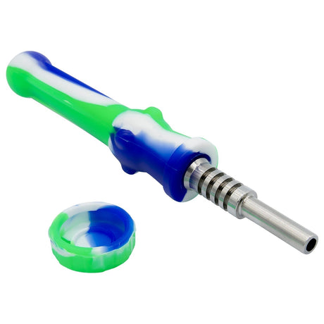 Rupert's Drop Dab Vapor Straw with Solid Titanium Tip, Silicone Body, USA made - Angled View