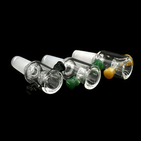 Rupert's Drop Honeycomb Cylinder Bowls with Handles in Green, Caramel, Black variants on black background