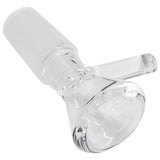 Rupert's Drop Clear Borosilicate Glass Honeycomb Funnel Bowl with Handle for Bongs, Side View