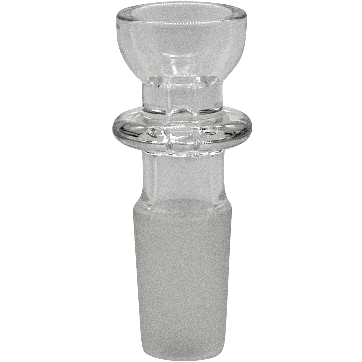 Rupert's Drop Snapper Bong Bowl with frosted glass and clear ring handle for easy grip
