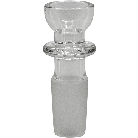 Rupert's Drop Snapper Bong Bowl with frosted glass and clear ring handle for easy grip