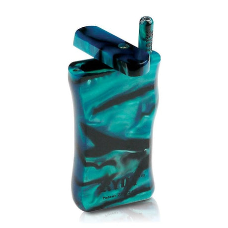 RYOT Acrylic Magnetic Dugout in Green with Poker and Chillum, Compact Design for Dry Herbs