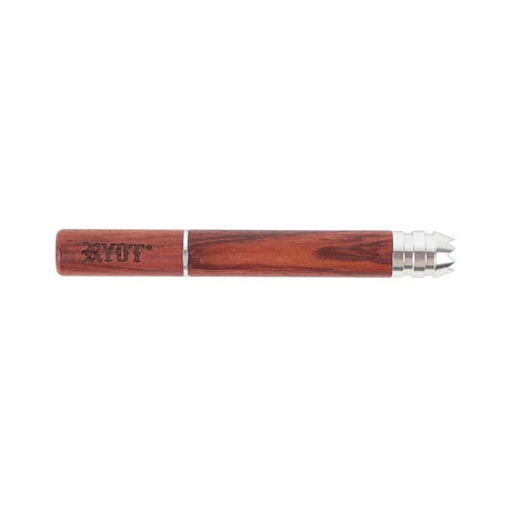 RYOT Large 3" Wood Taster Twist Pipe with Digger Tip, Rosewood Finish, Front View