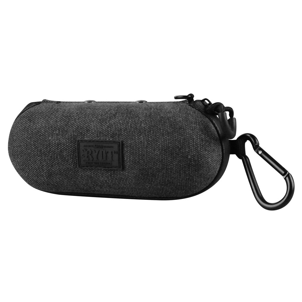 RYOT SmellSafe HardCase in Black - Durable Plastic Side View with Carabiner
