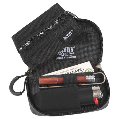 RYOT SmellSafe Krypto-Kit in black with contents displayed, including lighter and pipe