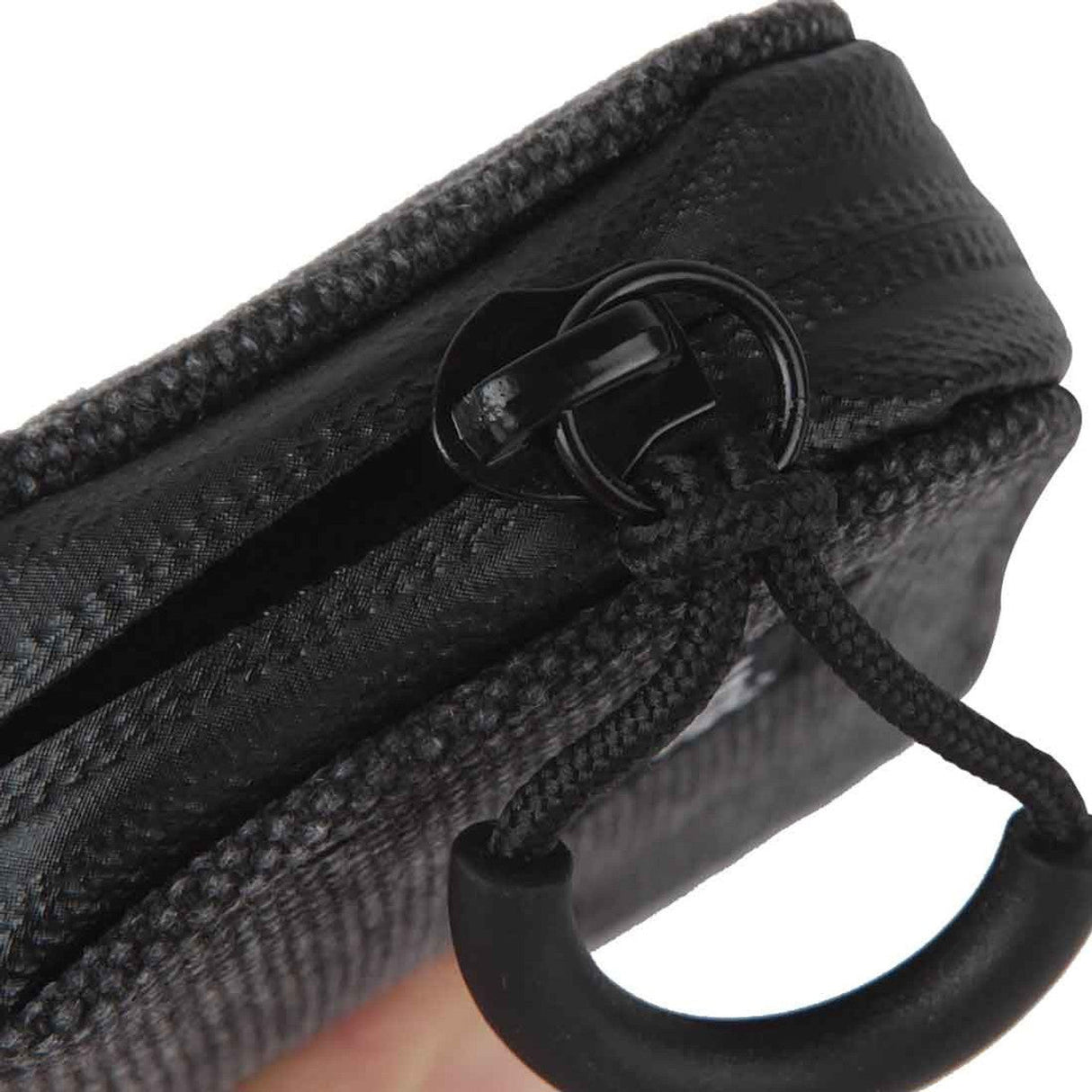 Close-up of RYOT SmellSafe Krypto-Kit in Black, highlighting the durable zipper and fabric