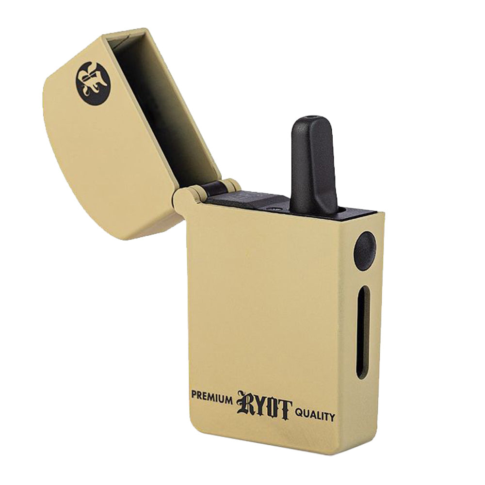 RYOT VERB 510 Tan Battery, 650mAh, Compact Design, Front View on White Background