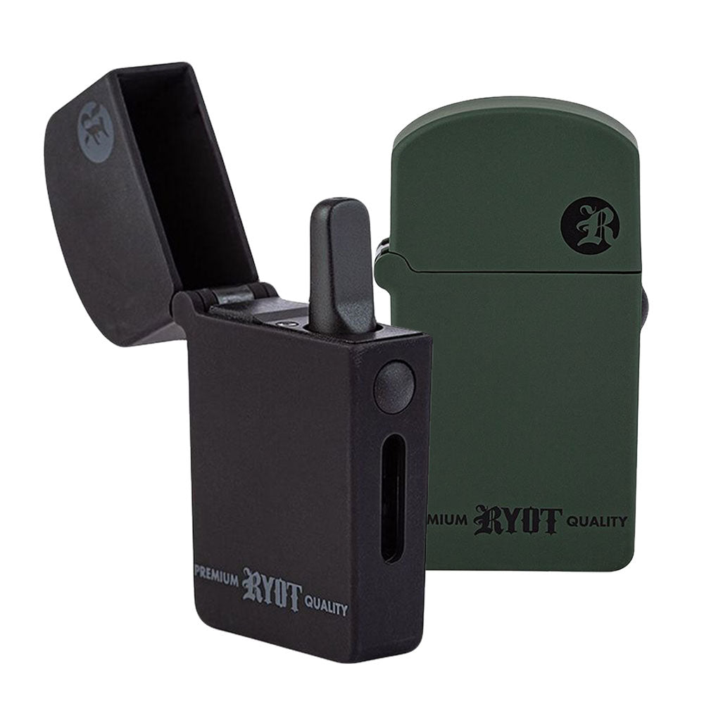 RYOT VERB 510 Battery in black and green, 650mAh, compact design for easy portability, front view