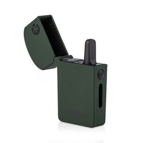 RYOT Verb 510 Oil Vape in green, side view with flip-top open, designed for concentrates