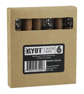 RYOT Wooden Hand Pipes with Glass Ends - Set of 6