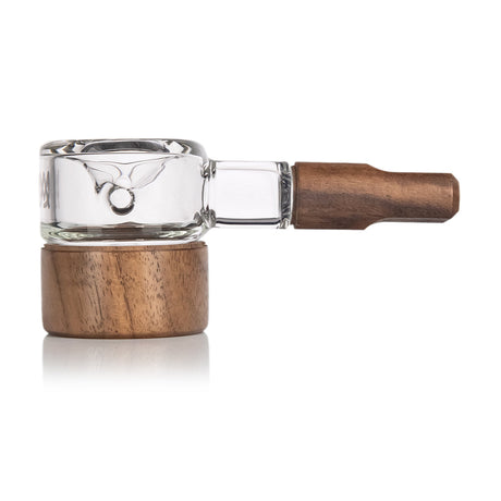 MJ Arsenal Alpine Series Granby Spoon Pipe with Borosilicate Glass and Wood Detail - Side View