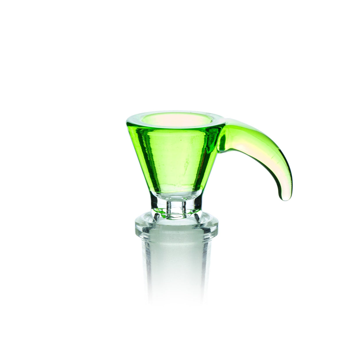 AFM Lucky Goat Hook Glass Bowl in 14mm, vibrant green color, front view on white background