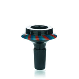 Lucky Goat 14mm Saucer Glass Bowl Piece with Colored Glass Design - Front View