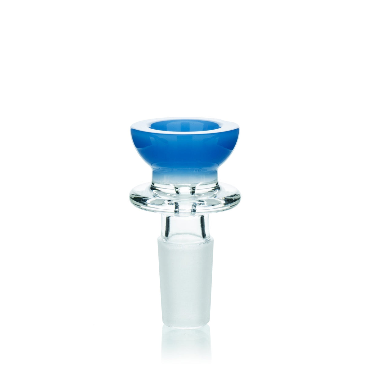 Lucky Goat 14mm Colored Dish Glass Bowl Piece in Blue - Front View on White Background