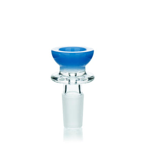 Lucky Goat 14mm Colored Dish Glass Bowl Piece in Blue - Front View on White Background