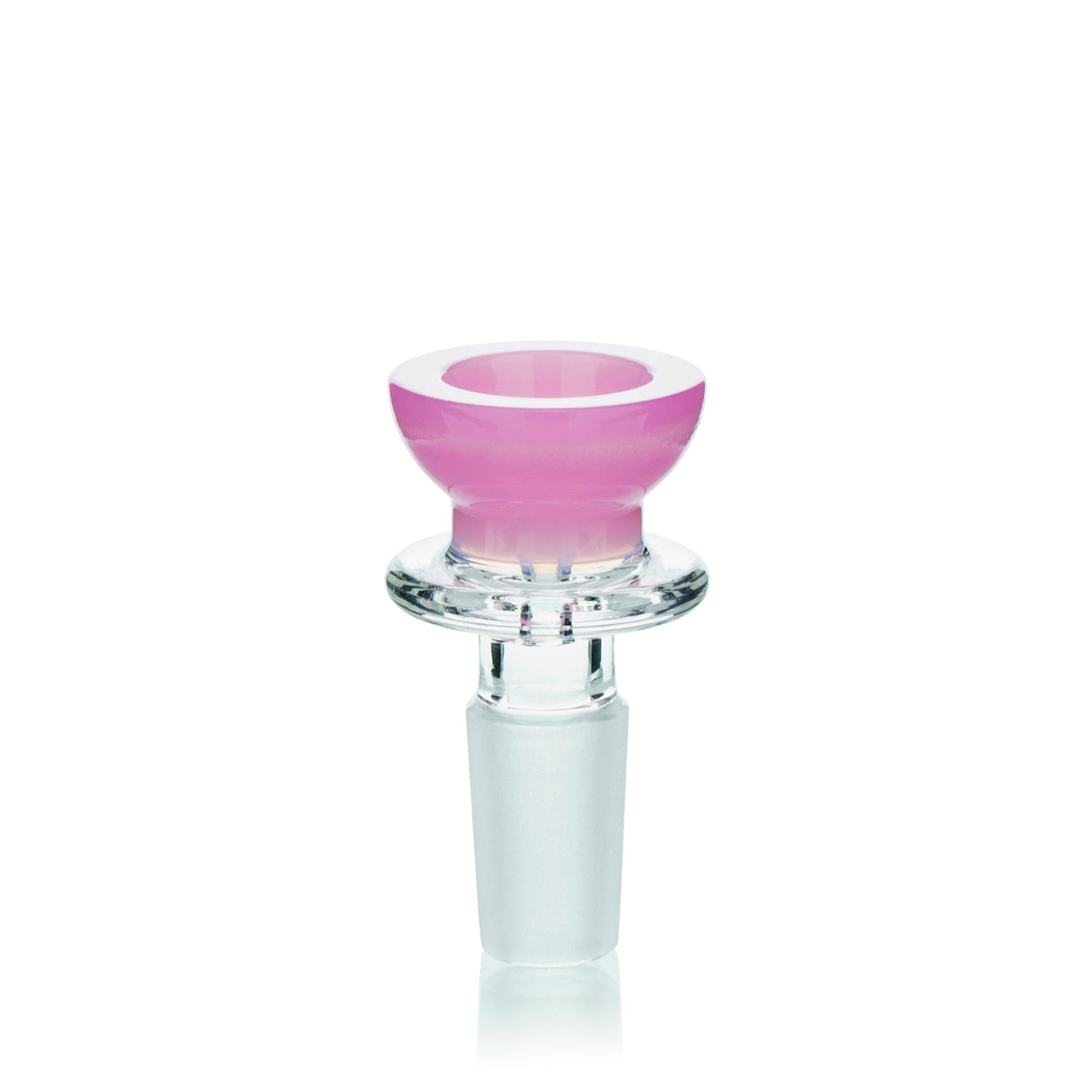 Lucky Goat 14mm Colored Dish Glass Bowl Piece in Pink - Front View on White Background