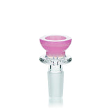 Lucky Goat 14mm Colored Dish Glass Bowl Piece in Pink - Front View on White Background