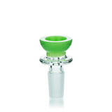 Lucky Goat 14mm Colored Glass Bowl Piece in Green - Front View on White Background