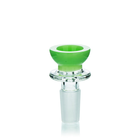 Lucky Goat 14mm Colored Glass Bowl Piece in Green - Front View on White Background