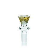 Lucky Goat Reversal Glass Bowl 14mm - Front View with Colored Swirl Design