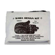 Saba Henna Kit packaging front view, 50g, for body art, made in India, on white background