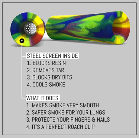 Weedgets Tic-Toke Filter Tips in Mixed Colors with Steel Screen for Smoother Smoking Experience
