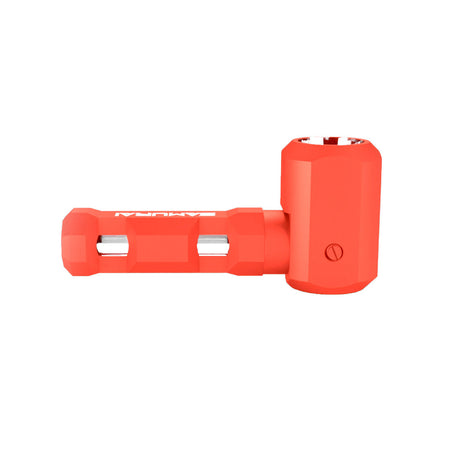 Samurai Blaze Sumo Pipe in red, compact metal and silicone design, portable 4" length, for dry herbs