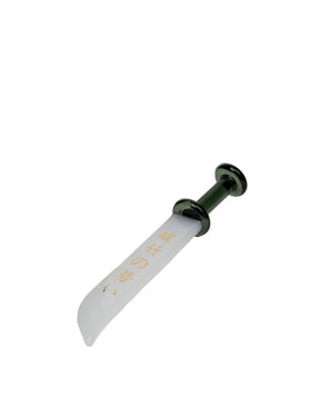 DankGeek Samurai Sword Dabber, Steel Medium Size, White with Golden Characters
