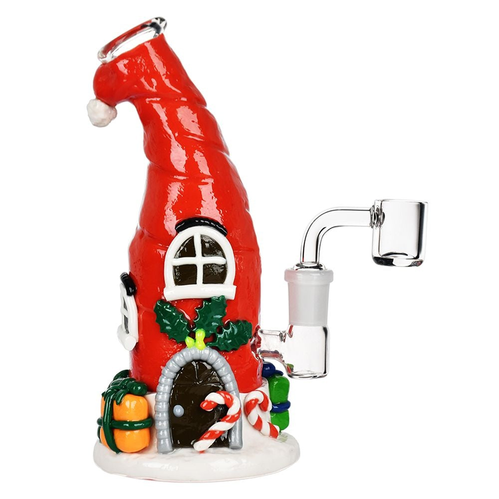 Santa Cap Elf House 3D Painted Dab Rig | 7.5" | 14mm F