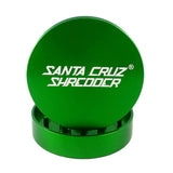 Santa Cruz Shredder 2-Piece Grinder in Green, Portable Aluminum Herb Grinder - Front View
