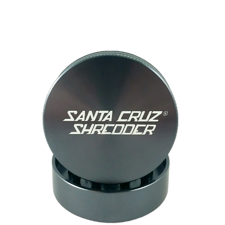 Santa Cruz Shredder 2-Piece Grinder in Gun Metal, compact and portable design, front view on white background