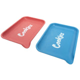 Santa Cruz Shredder Hemp Rolling Trays in red and blue, 'Cookies' design, eco-friendly material